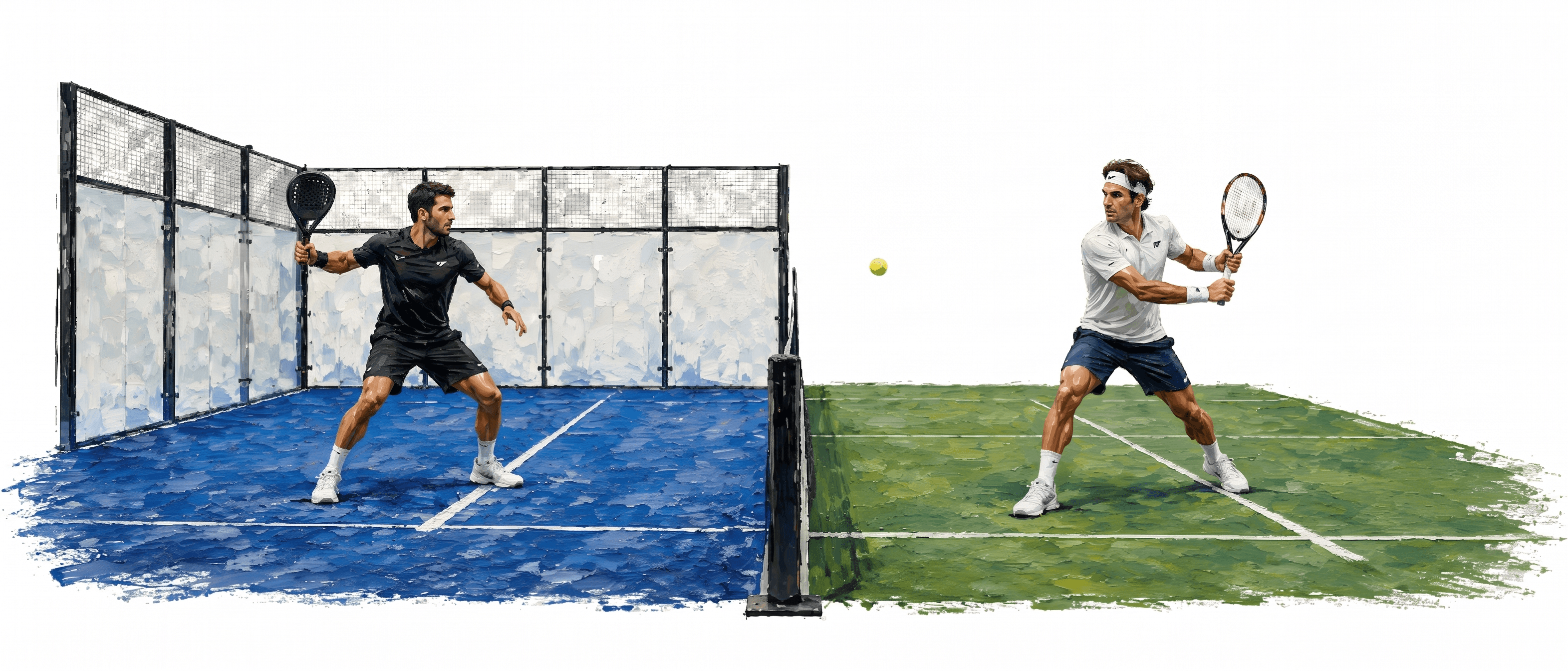 Jogadores de padel e ténis em ação